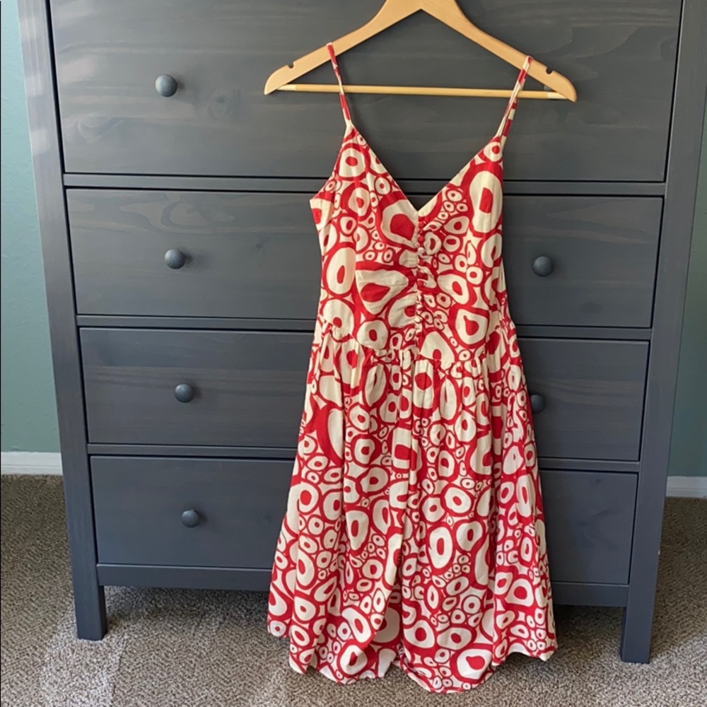 Sugar 17 red and off white patterned dress